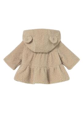 Chaqueta Mayoral de pelo con capucha beige bebé