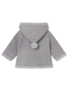 Chaqueta Mayoral tricot con pelo gris para bebé