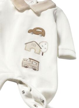 Pijama Mayoral tundosado cuello beige para bebé