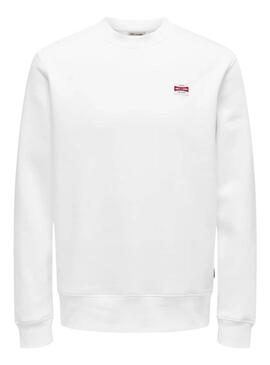 Sudadera Only and Sons Dawson blanco para hombre