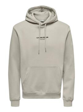 Sudadera Only and Sons Curated gris para hombre