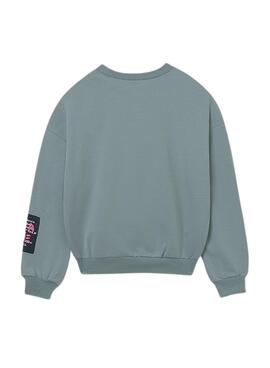 sudadera Mayoral print verde para niña