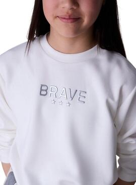 Sudadera Mayoral Brave blanco para niña