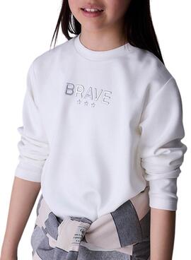 Sudadera Mayoral Brave blanco para niña