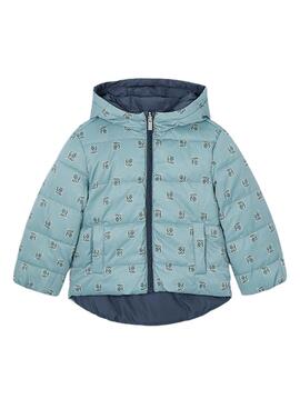 Chaquetón Mayoral reversible acolchado azul niña
