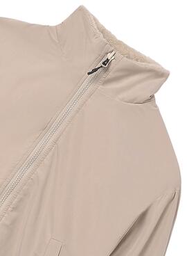 Chaquetón Mayoral reversible beige para niña