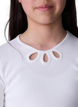 Camiseta Mayoral canale cut out blanco para niña