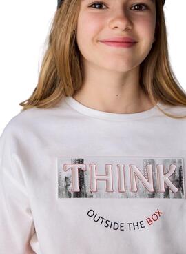 Camiseta Mayoral básica letras blanca para niña