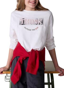 Camiseta Mayoral básica letras blanca para niña