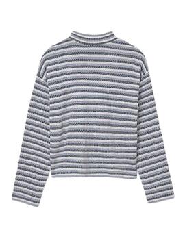 Camiseta Mayoral semicisne rayas azul para niña