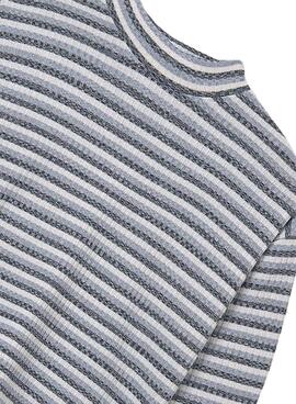 Camiseta Mayoral semicisne rayas azul para niña