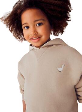 Conjunto Mayoral sudadera y falda cargo beige niña