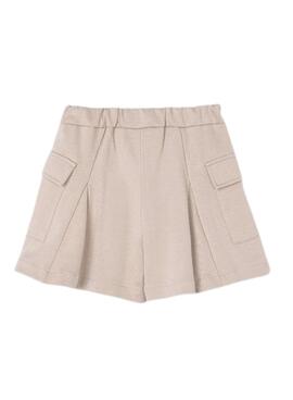 Falda pantalón Mayoral de punto beige para niña