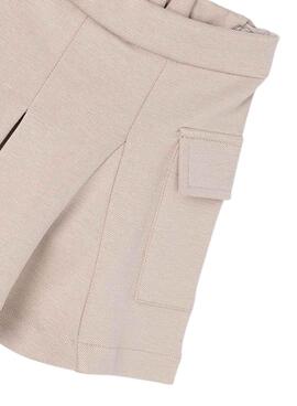 Falda pantalón Mayoral de punto beige para niña