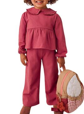 Conjunto Mayoral pantalón y blusa granate niña