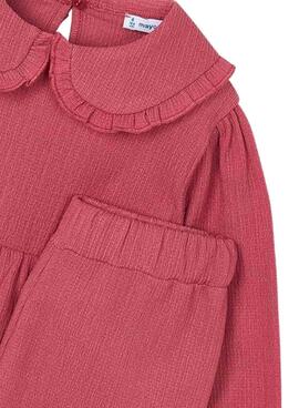 Conjunto Mayoral pantalón y blusa granate niña