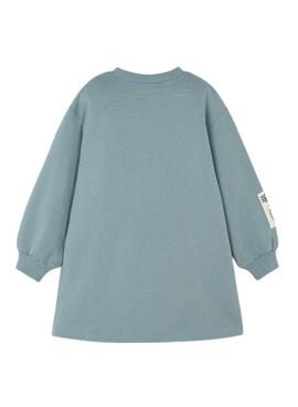 Vestido felpa Mayoral evasé  azul para niña