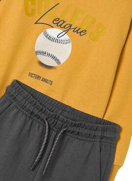 Chándal Mayoral béisbol amarillo y gris para niño