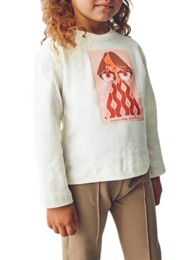 Camiseta Mayoral con coletero beige para niña