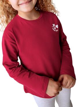 Camiseta Mayoral gráfica para niña rojo