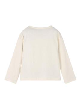 Camiseta Mayoral bolsillo crochet niña beige