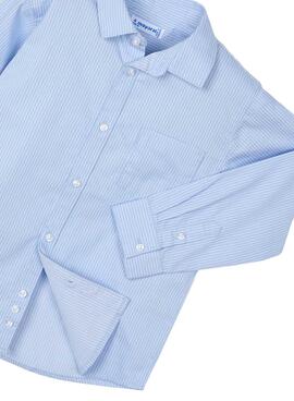 Camisa Mayoral básica rayas azul para niño