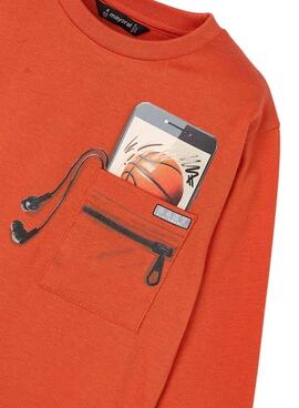 Camiseta m/l trampantojo   Naranja