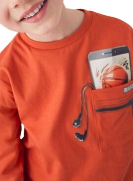 Camiseta m/l trampantojo   Naranja