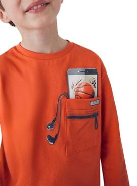 Camiseta m/l trampantojo   Naranja