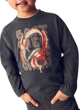 Camiseta Mayoral cascos gris para niño