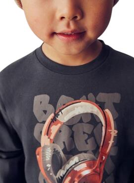 Camiseta Mayoral cascos gris para niño