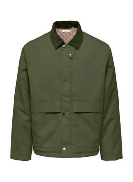 Cazadora Only and Sons Kosmo verde para hombre