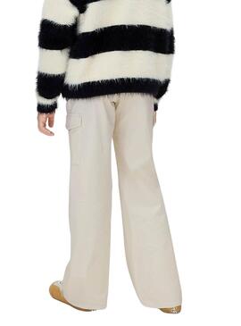 Pantalón Calvin Klein cargo acampanado beige niña