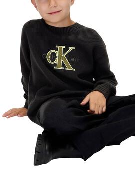 Jersey Calvin Klein Towelling Logo negro para niño