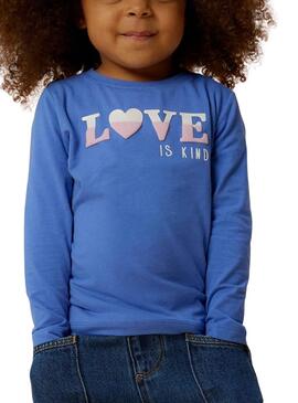 Camiseta Name It Lira azul Love para niña