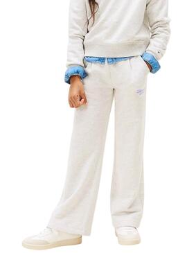 Pantalón Jogger Tommy Hilfiger Varsity gris niña