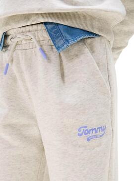 Pantalón Jogger Tommy Hilfiger Varsity gris niña