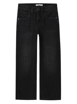 Pantalón vaquero Name It Rose negro destroy niña