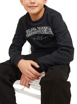 Sudadera Jack and Jones Caleb Varsity negro niño