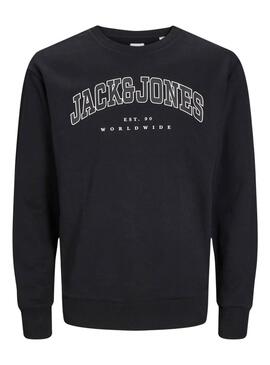 Sudadera Jack and Jones Caleb Varsity negro niño