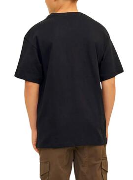 Camiseta Jack and Jones Caleb Varsity negro niño