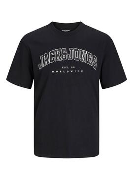 Camiseta Jack and Jones Caleb Varsity negro niño
