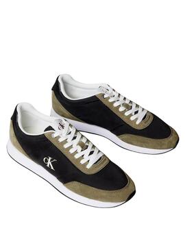 Zapatillas Calvin Klein Jeans Retro Runner negro y verde para hombre