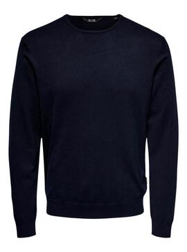 Jersey Only and Sons Wyler azul marino para hombre