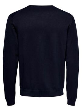 Jersey Only and Sons Wyler azul marino para hombre