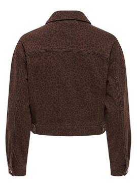 Cazadora vaquera Only Anlie animal print marrón para mujer