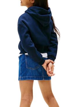 Sudadera Tommy Hilfiger Rhine Flag marino niña