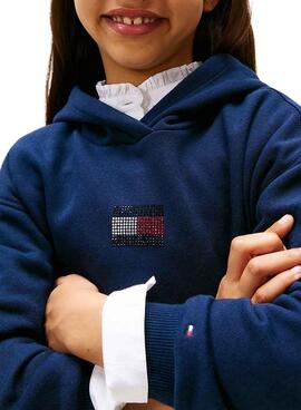 Sudadera Tommy Hilfiger Rhine Flag marino niña