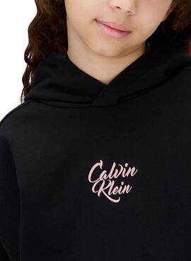 Sudadera Calvin Klein Script logo negro para niña