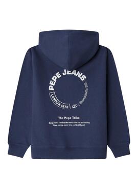 Sudadera Pepe Jeans Yael cremallera marino niño